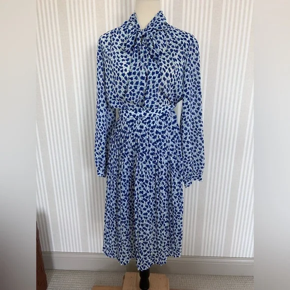 Vintage Givenchy Sport 3 Piece Skirt Set Blue Floral Print Women’s Size 8 - Picture 1 of 11